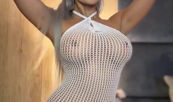 Busty SelenaRusse is Hot in Fishnet Outfits